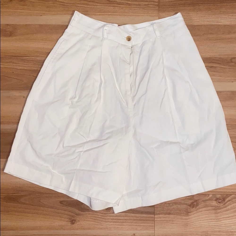 High Waisted White Shorts